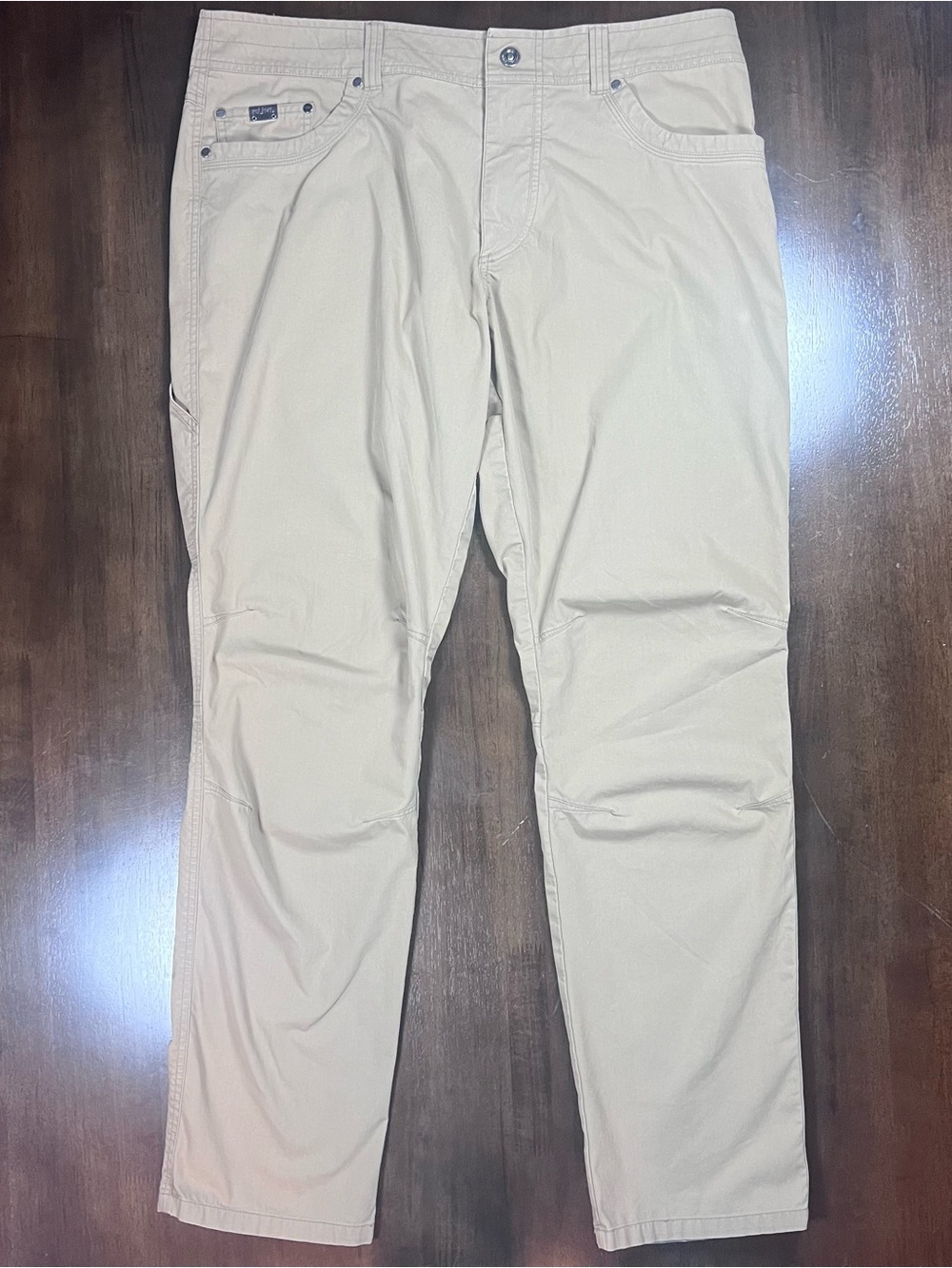 KUHL Revolvr Rogue Tapered Stretch Hiking Pants Khaki Tan Mens 38x34 Style 5124